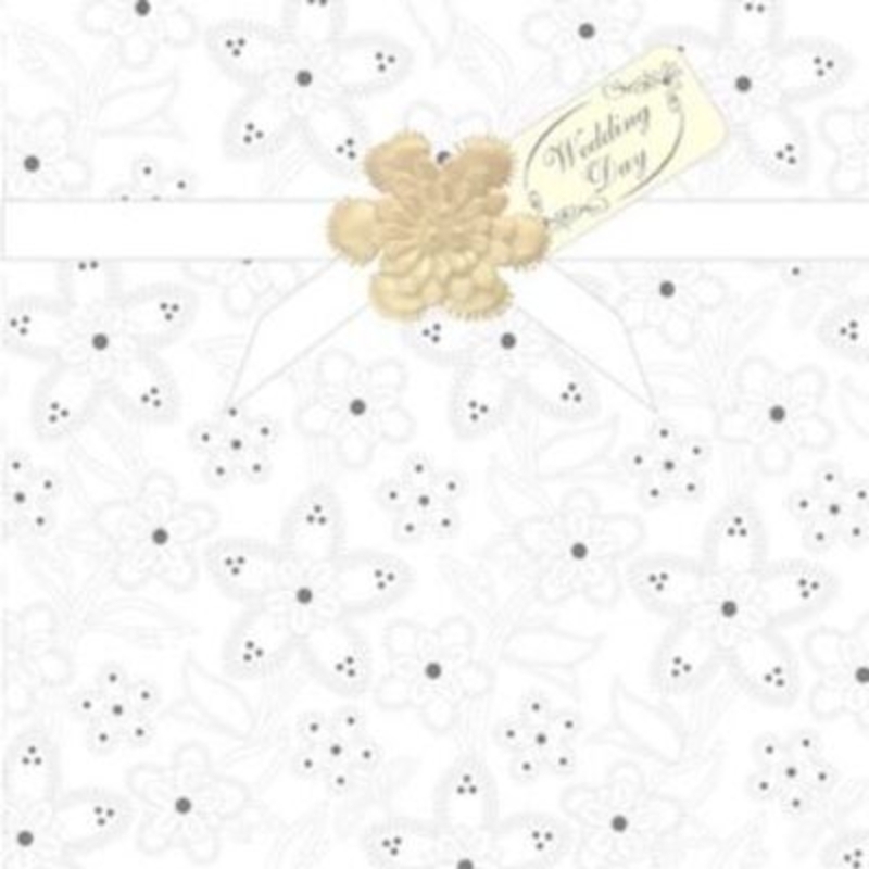 Embossed White Floral Wedding Day Card Embossed White Floral Wedding Day Card by Paper Rose. Embossed floral design with silver dots on flowers and a satin ribbon across top with decoupage flower with pearl centre and Wedding Day tag. 'Wedding Day' on the front of card. 'With love on your s